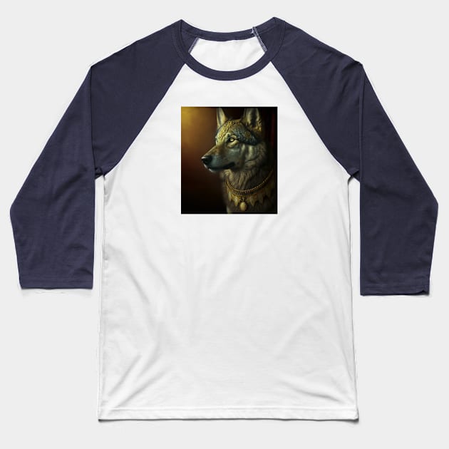 Wolf Royalty Baseball T-Shirt by Winningraphics